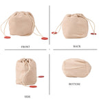 Designer Inspired Genuine Leather Bucket Bag with Internal Drawstring Pouch & Shoulder Strap - Brick Red