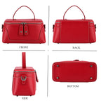 Milan Closeout- Full Grain 100% Genuine Leather Handbag -Red