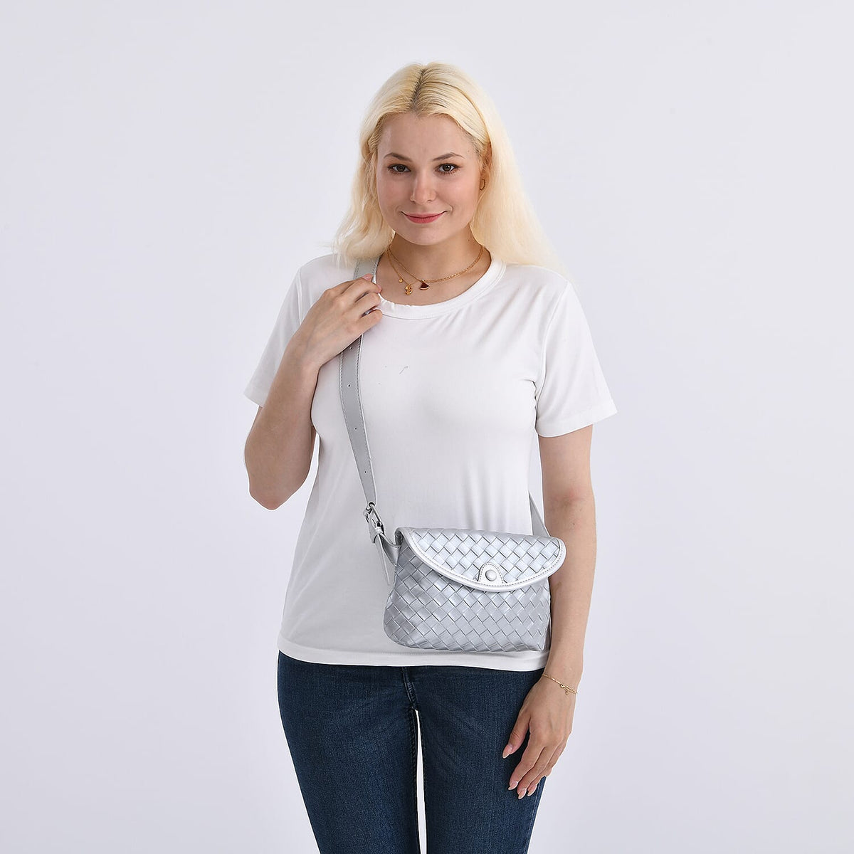 Textured Crossbody Handbag with Adjustable Strap 8044006 2