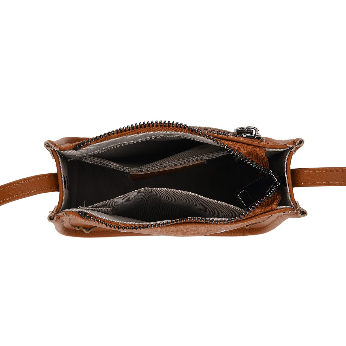 Genuine Leather Crossbody Bag - Tan V32515499 6