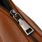Genuine Leather Crossbody Bag - Tan