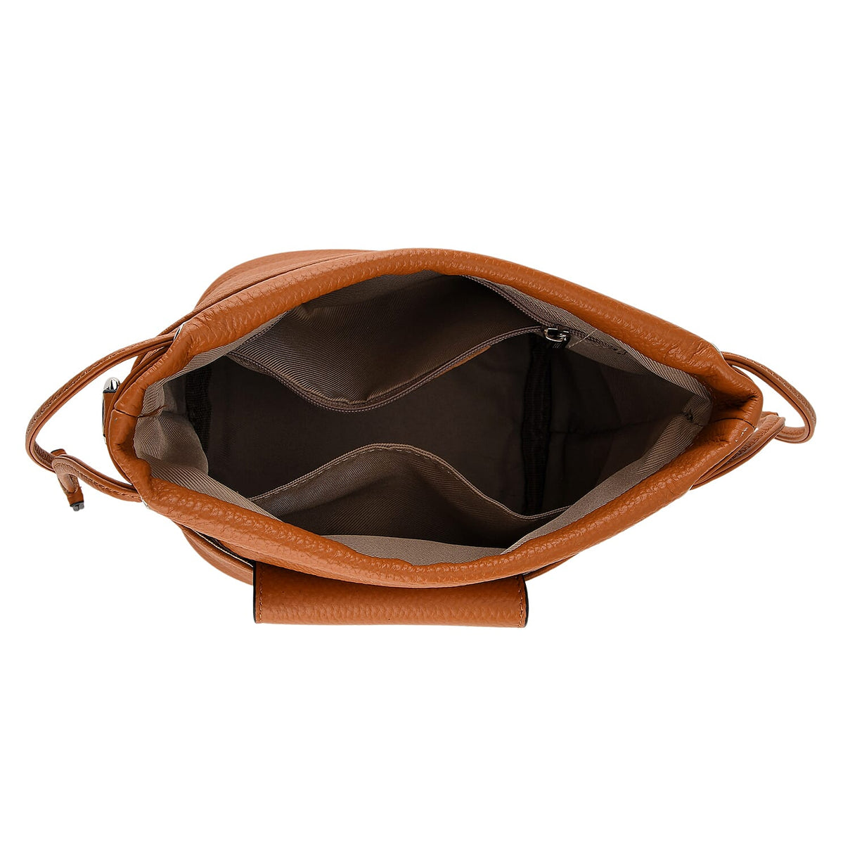 Valissiere Designer Inspired Genuine Leather Drawstring Bucket Bag With Crossbody Strap - Tan 8481797 5