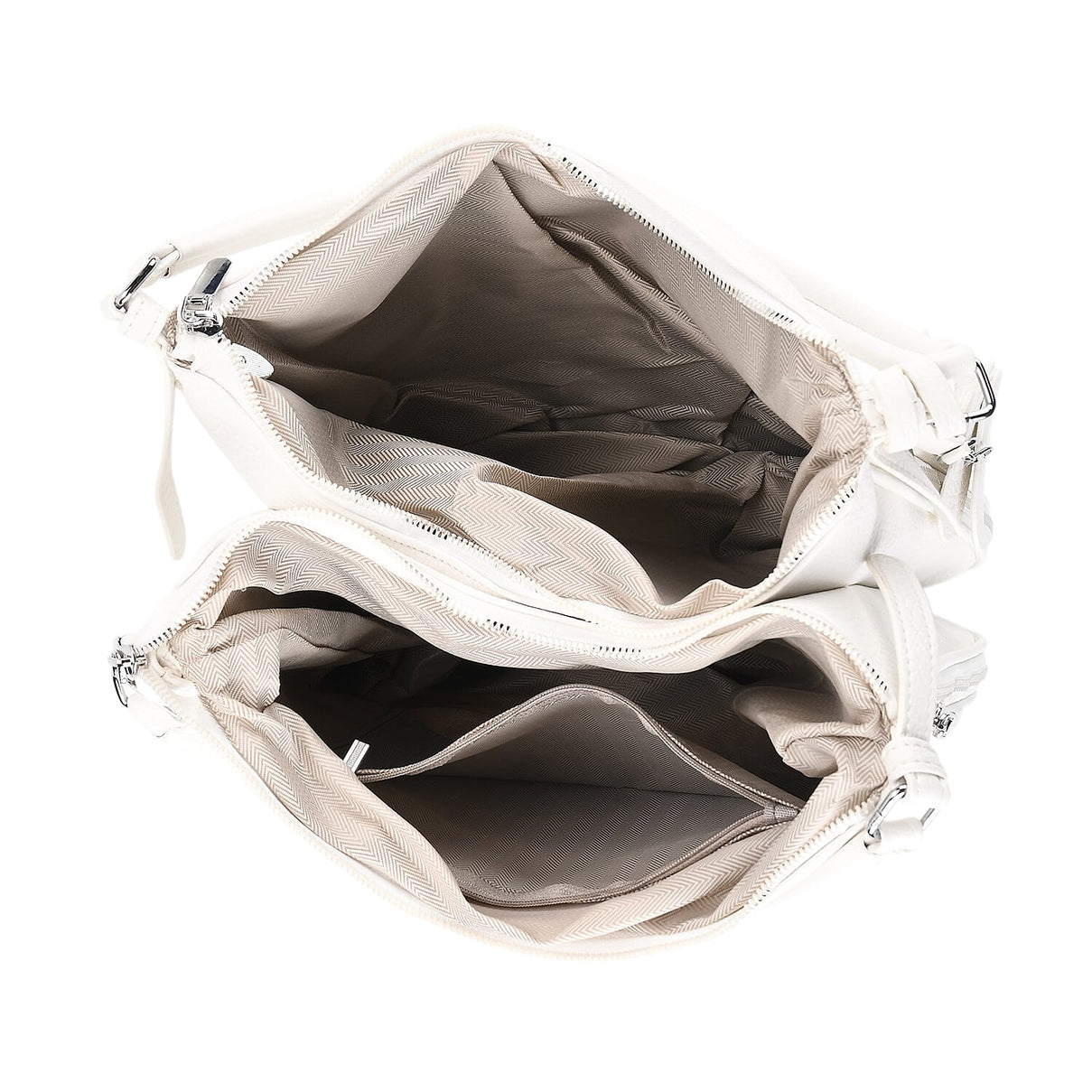 Leatherette Hobo Bag with Heart Charm &amp; Crossbody Strap (125 cm) -  White V32515276 6