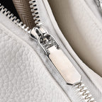 Leatherette Hobo Bag with Heart Charm & Crossbody Strap (125 cm) -  White