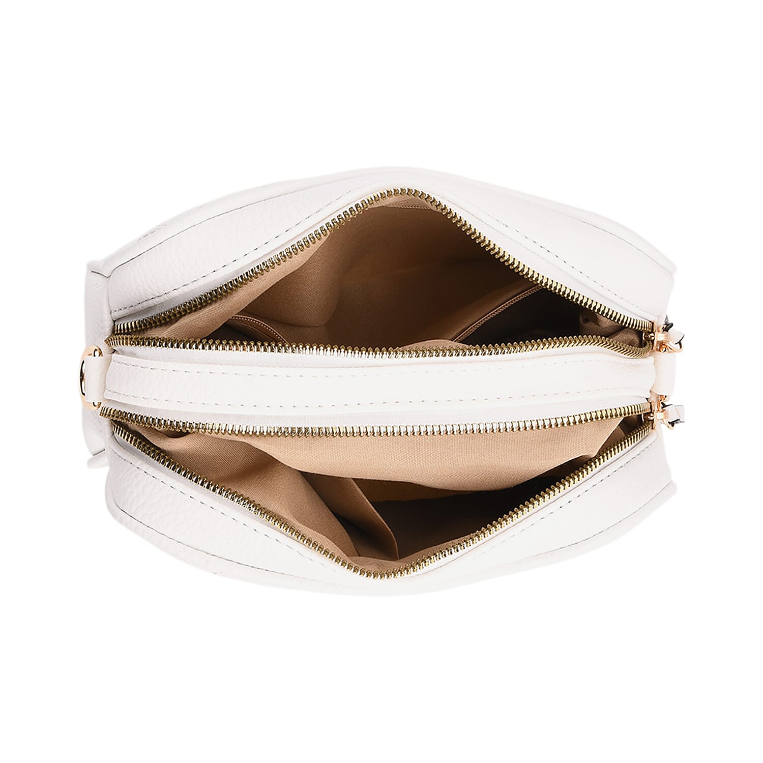 Stylish Quilted Crossbody Bag with Patterned Strap - White 8045347 5