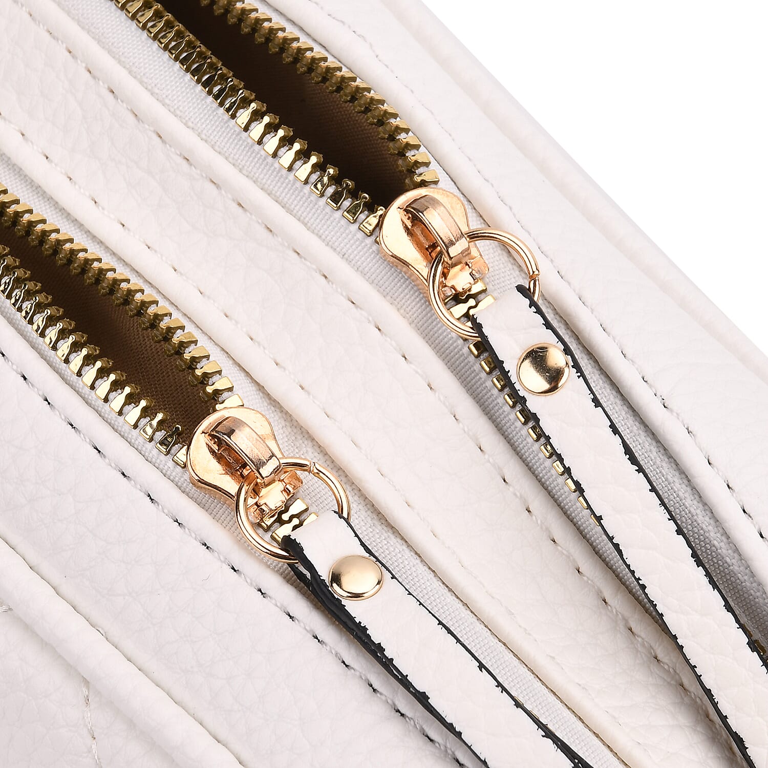 Stylish Quilted Crossbody Bag with Patterned Strap - White 8045347 6