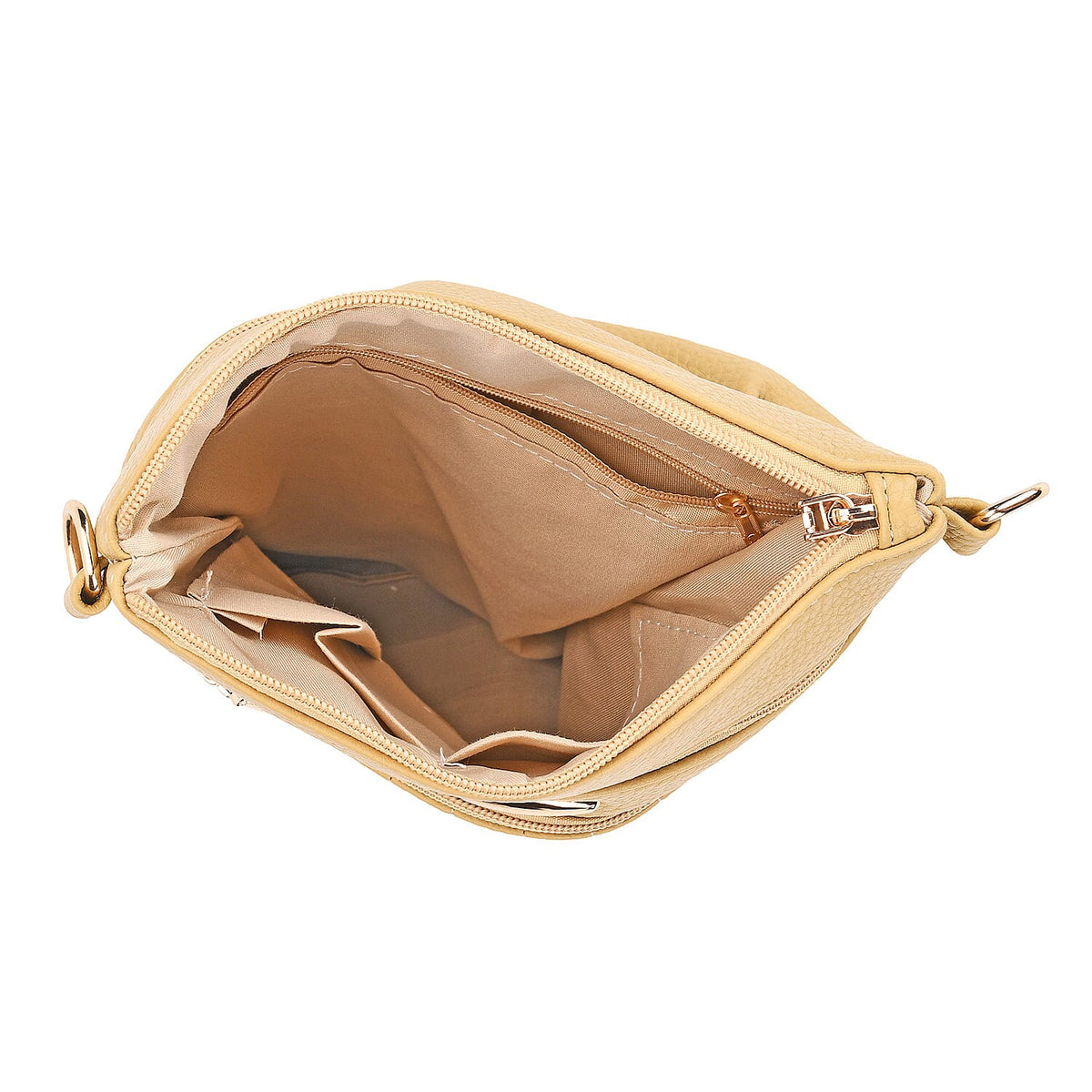 Lifestyle Crossbody Bag with Pleated Detail &amp; Patterned Strap - Yellow 8043590 3