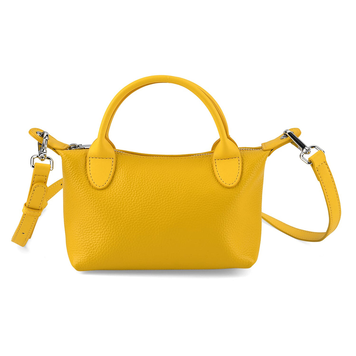 Designer Inspired Genuine Leather Mini Crossbody Bag Wth Top Handle (Size - One Size) - Yellow V32636457 0