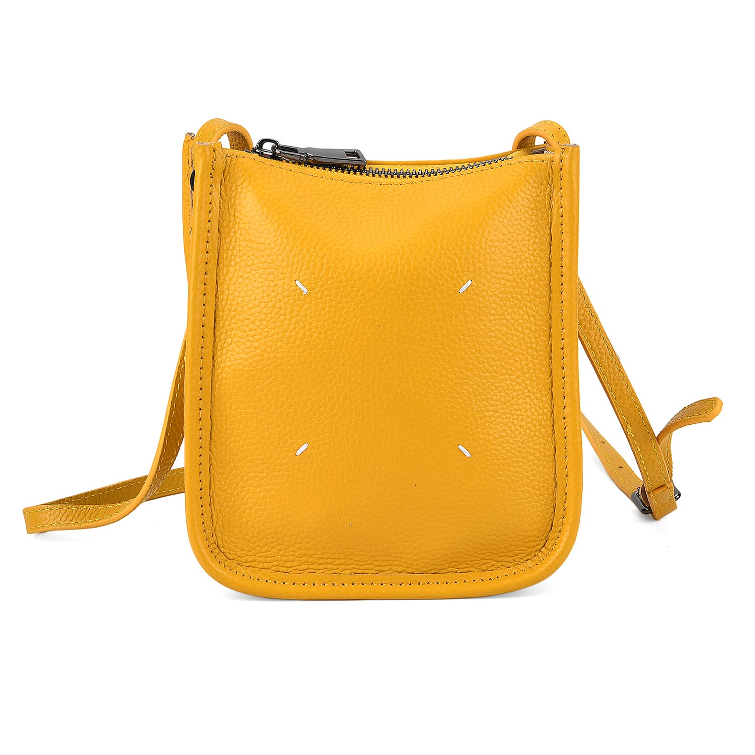 Genuine Leather Crossbody Bag - Yellow V32513548 0