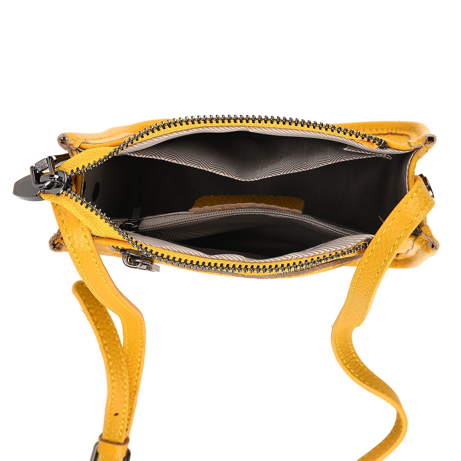 Genuine Leather Crossbody Bag - Yellow V32513548 6