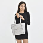 Elegant Tote Bag with Handle Drop - Light Grey