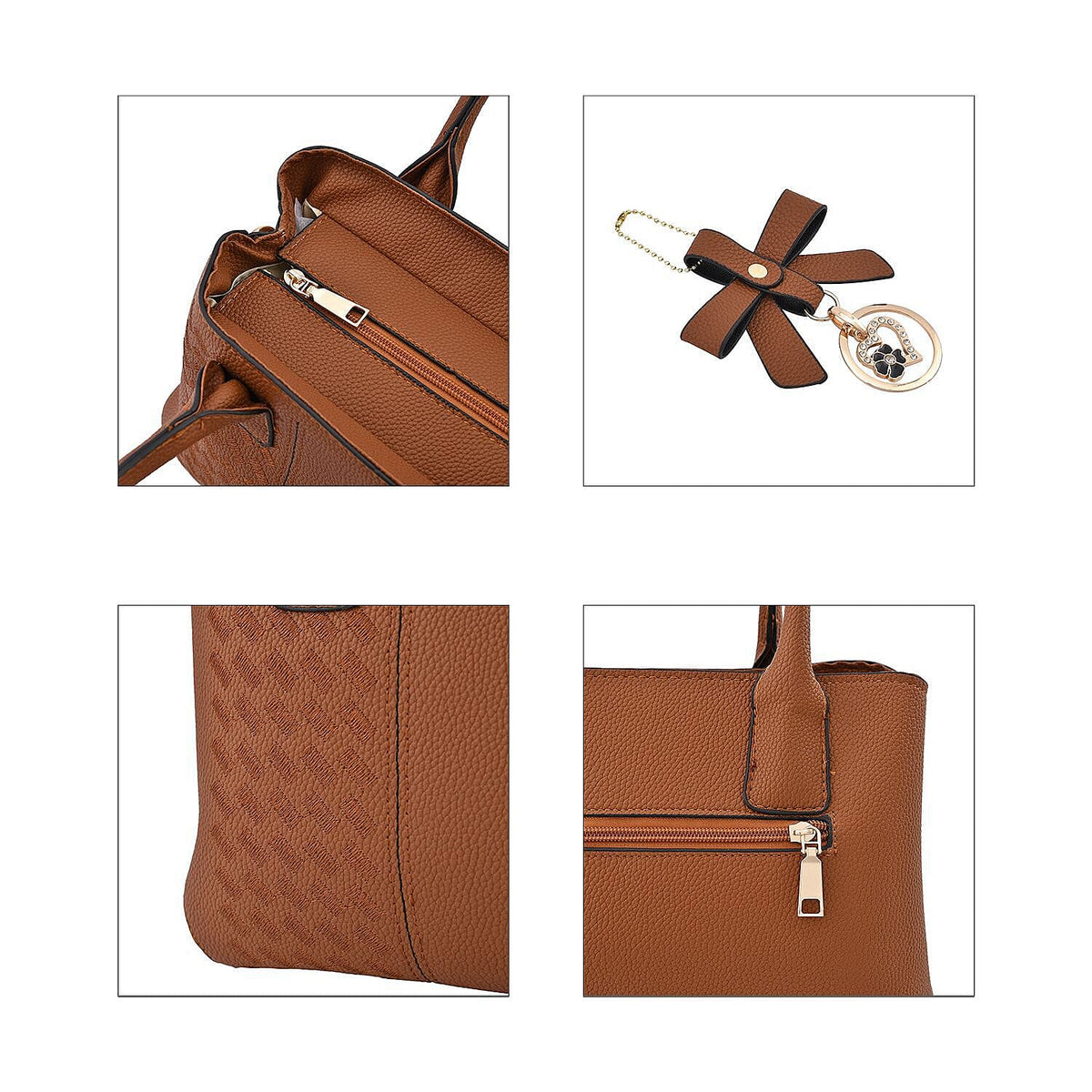 Crossbody Convertible Bag with Detachable Long Strap - Tan 7263763 5
