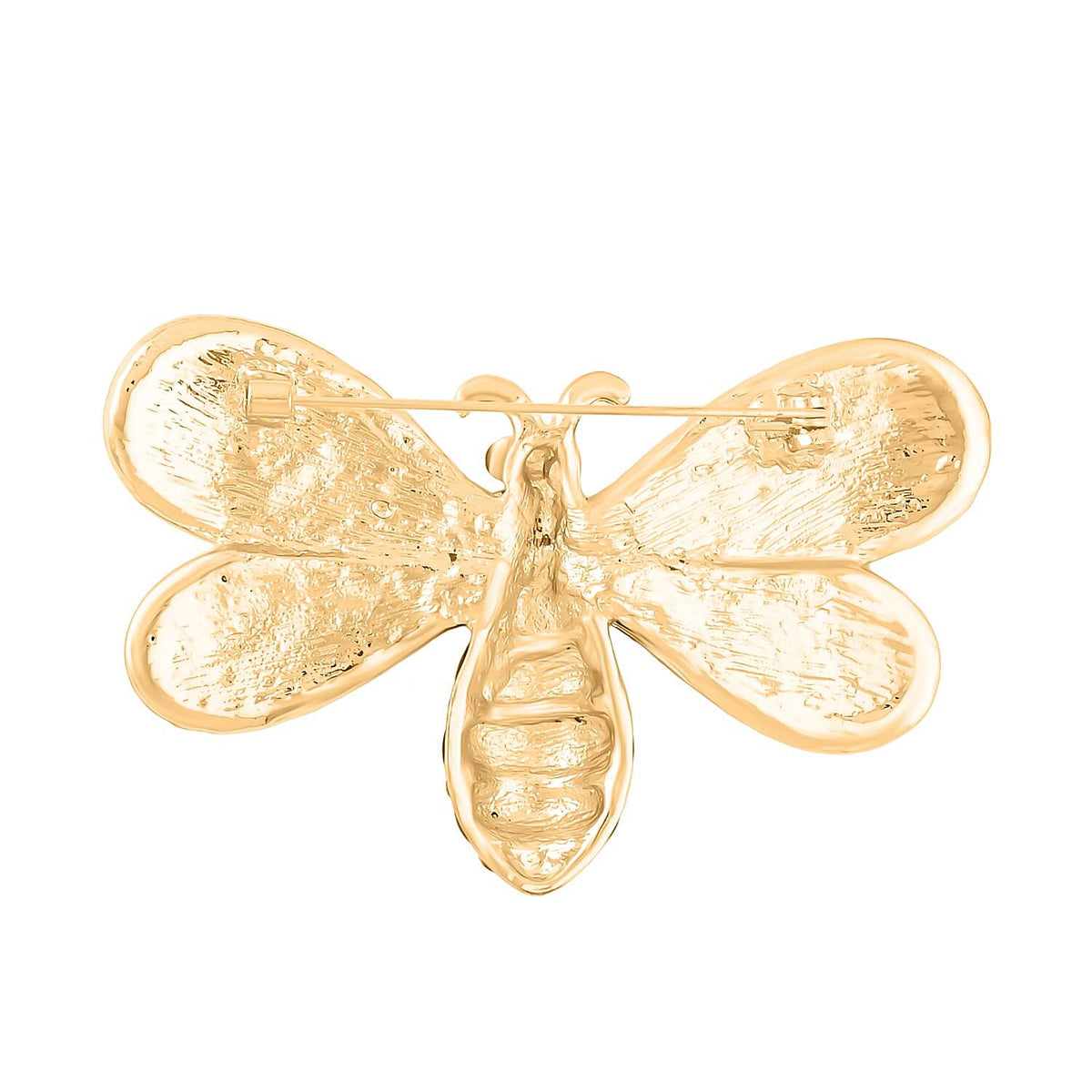 Multi Colour Austrian Crystal and Simulated Brown Topaz Enamelled Dragonfly Brooch in Yellow Gold Tone 7325710 3