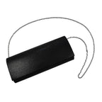 Crystal Clutch Bag with Exterior Pocket - Shoulder Strap - Black