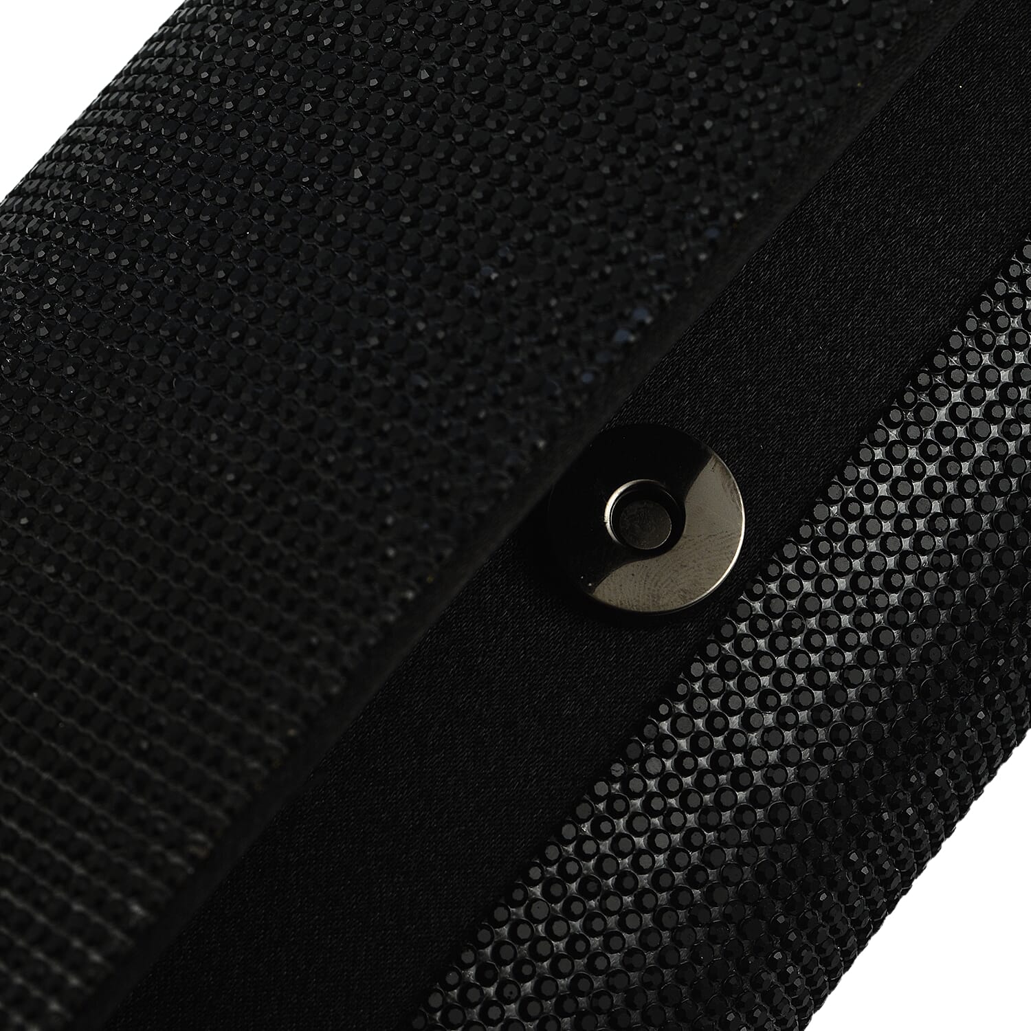 Crystal Clutch Bag with Exterior Pocket - Shoulder Strap - Black 7555536 4