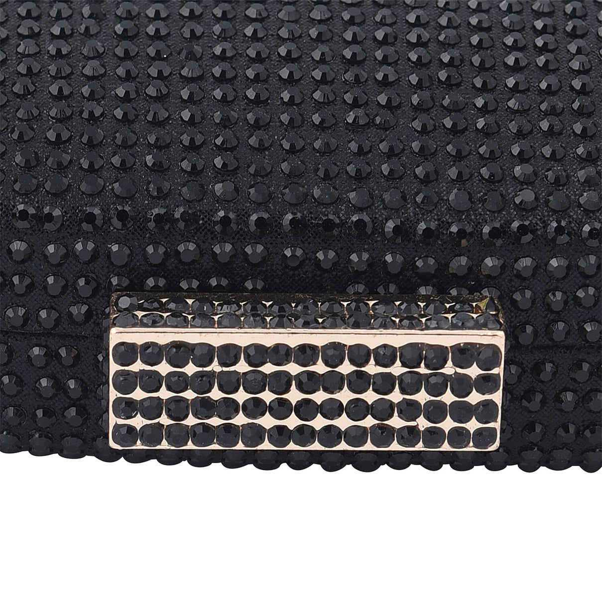 Crystal Decorative Clutch Bag with Long Chain Strap (Size 18x11x3Cm) - Black 7597598 5