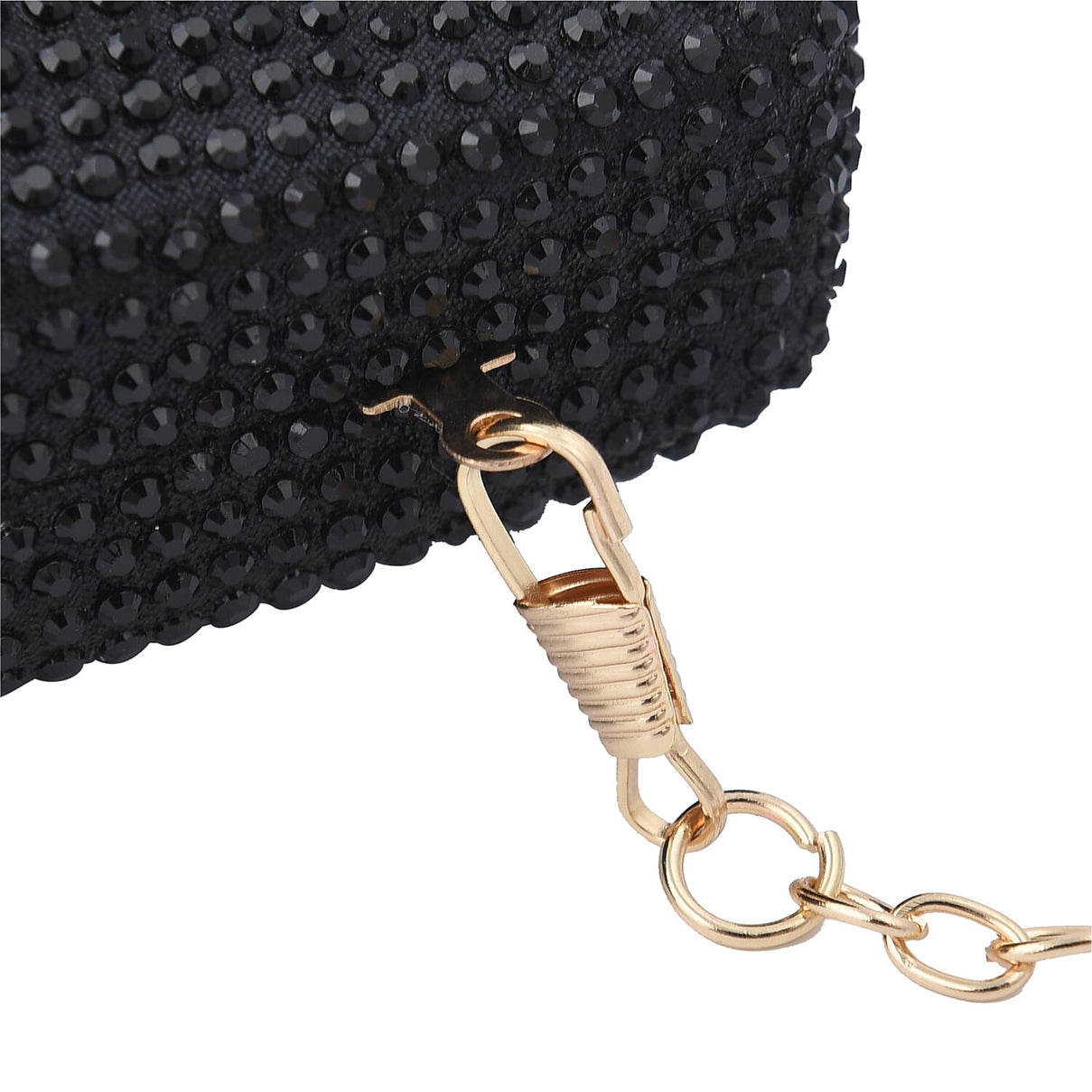Crystal Decorative Clutch Bag with Long Chain Strap (Size 18x11x3Cm) - Black 7597598 6