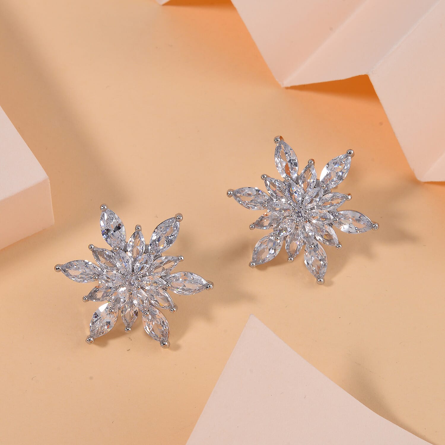 Designer Close Out - Crystal Snowflake Earrings 7326459 1
