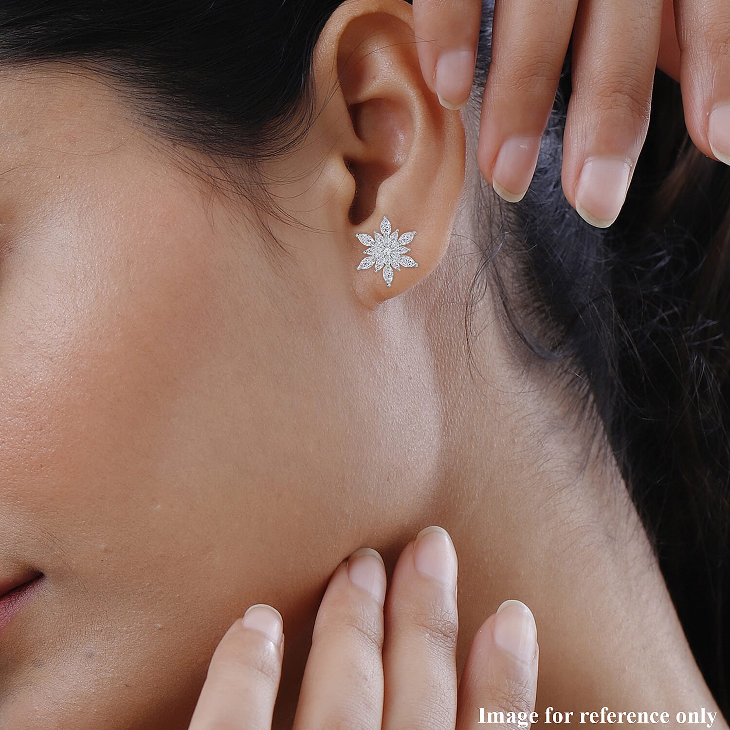 Designer Close Out - Crystal Snowflake Earrings 7326459 2