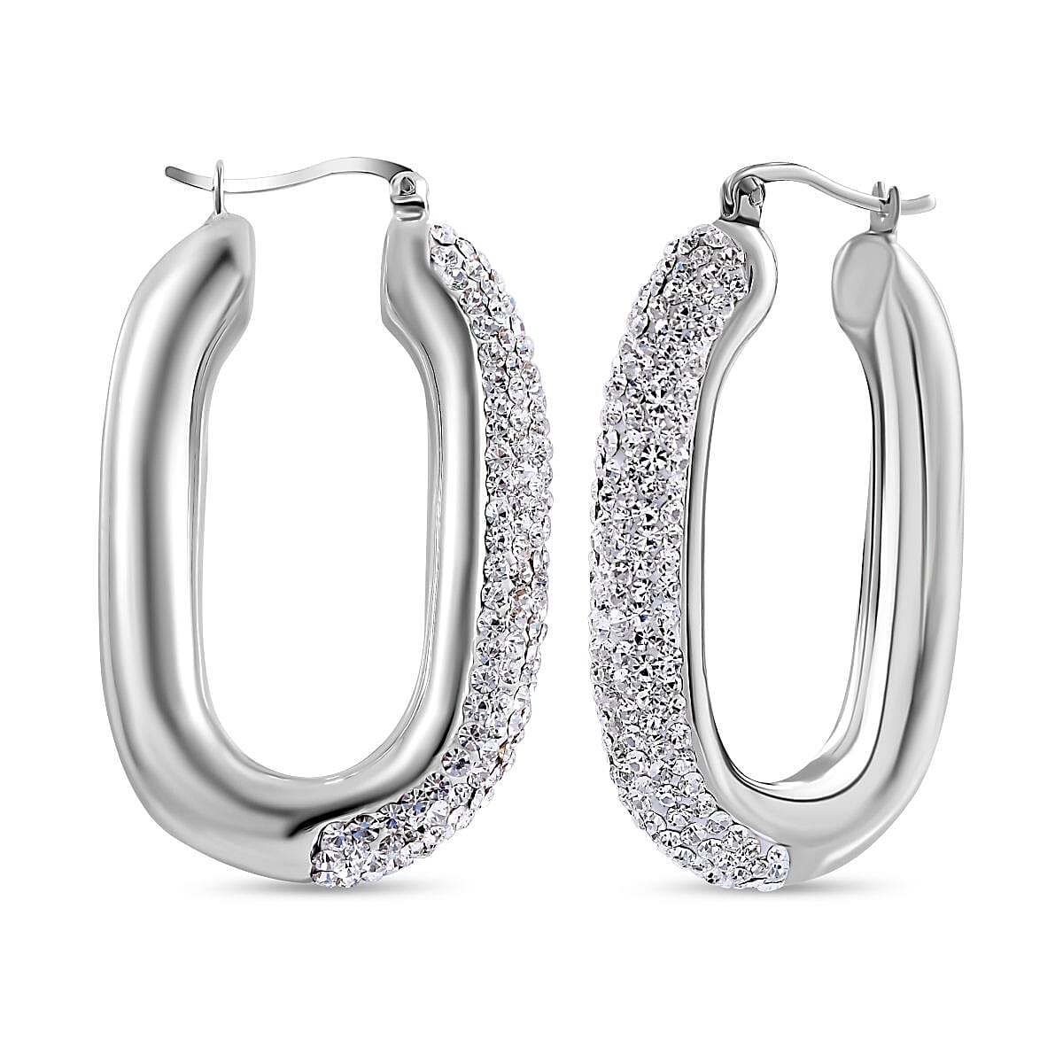 Lustro Stella - CZ Elongated Earrings in Sterling Silver, Silver Wt. 8.3 Gms 7801264 0