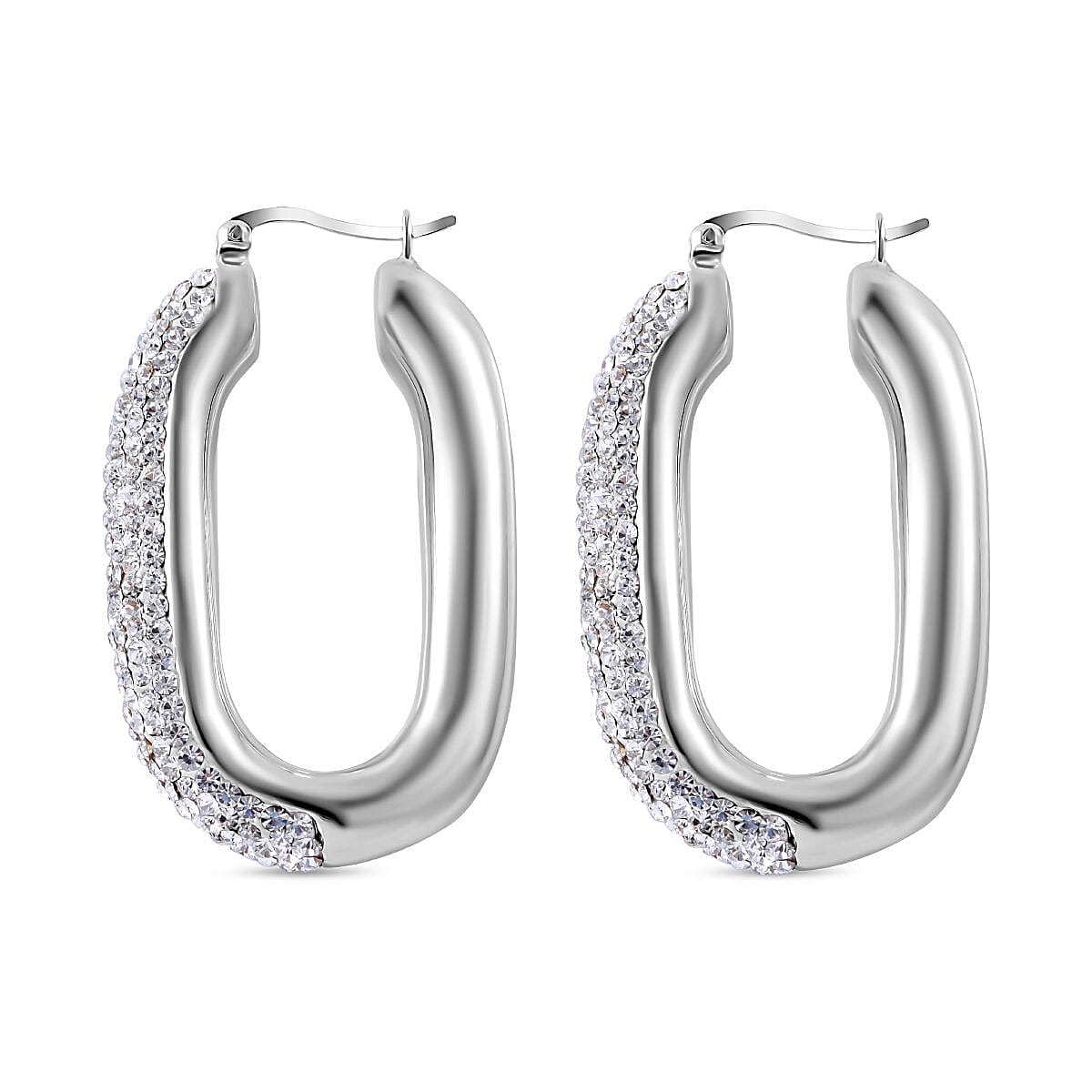 Lustro Stella - CZ Elongated Earrings in Sterling Silver, Silver Wt. 8.3 Gms 7801264 3