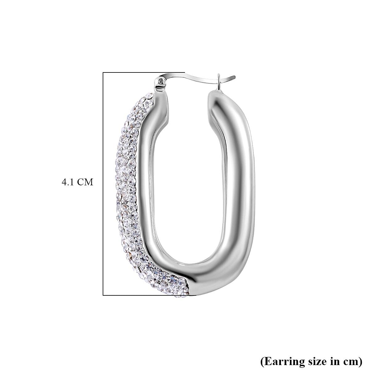 Lustro Stella - CZ Elongated Earrings in Sterling Silver, Silver Wt. 8.3 Gms 7801264 4