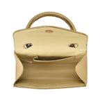 Crystal Patterned Clutch Bag with Long Chain Strap - Gold
