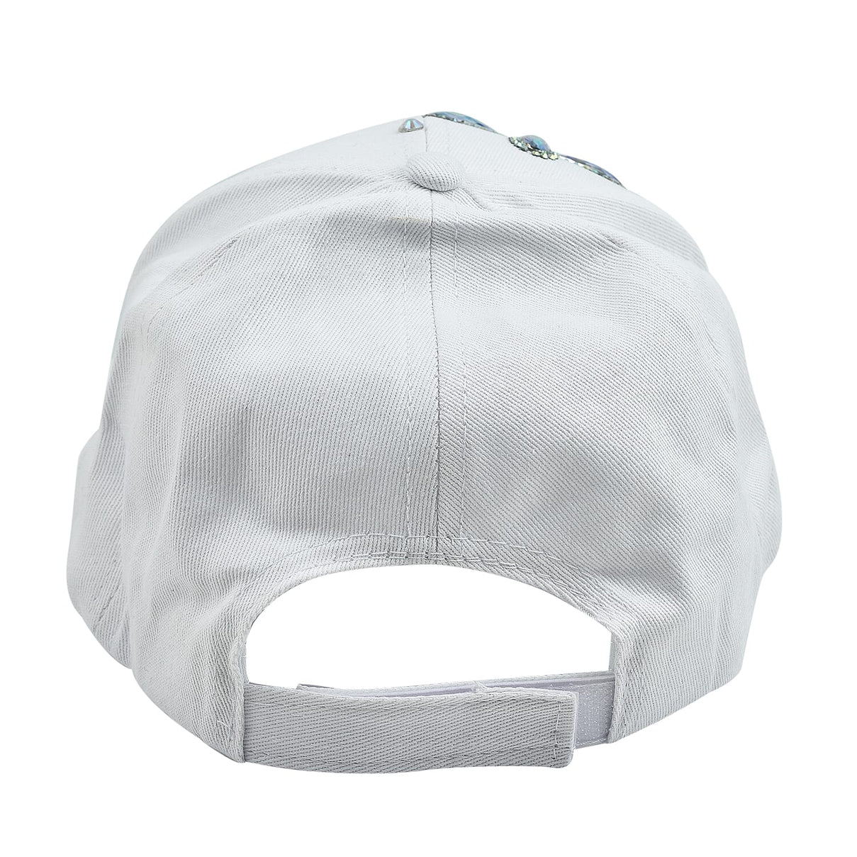 Crystal Floral Pattern Cap (One Size) - White 7554050 2