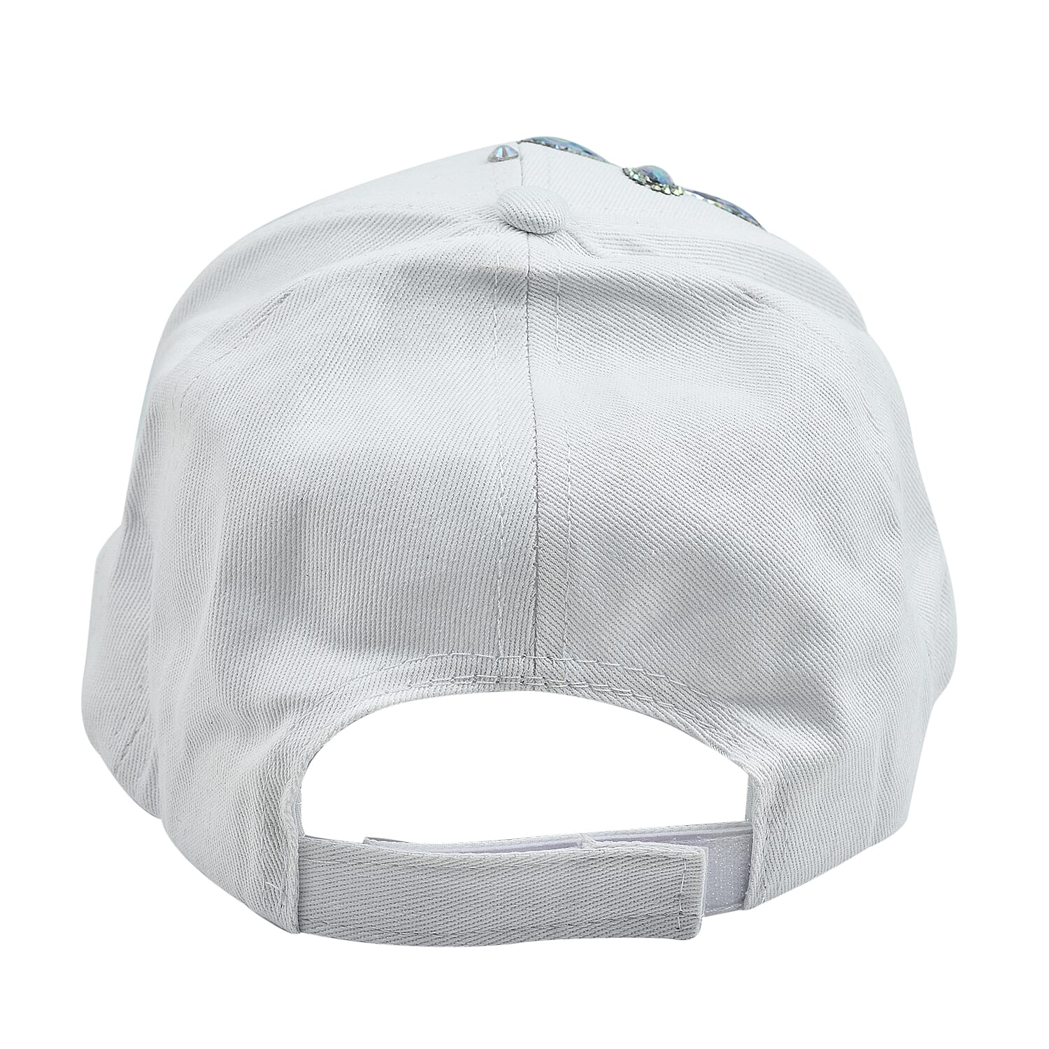 Crystal Floral Pattern Cap (One Size) - White 7554050 2