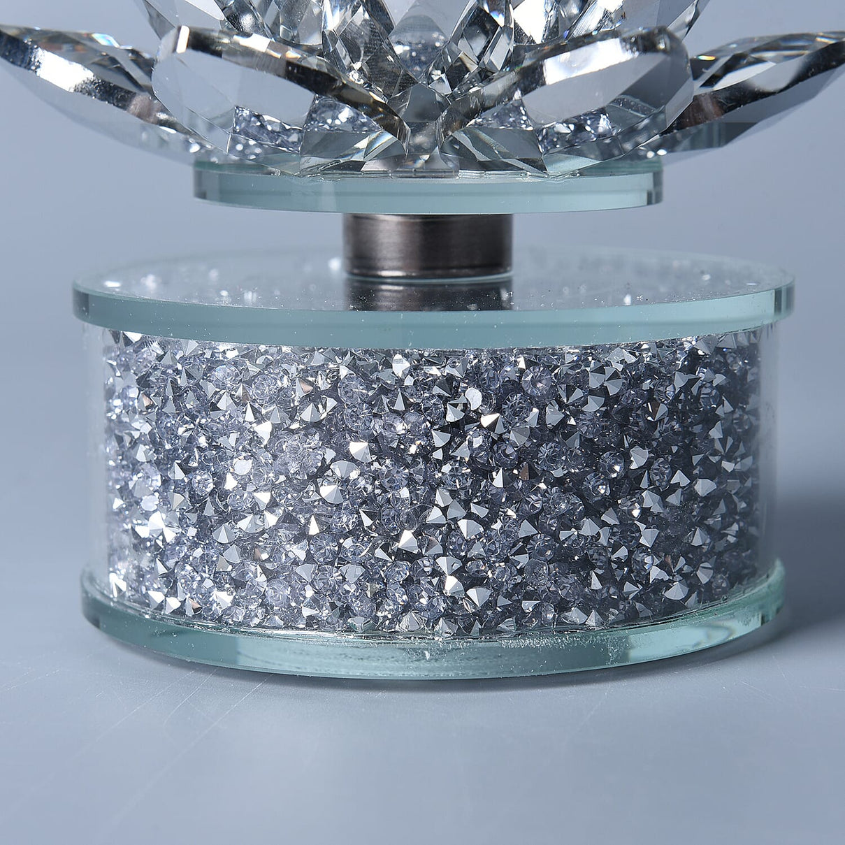 Crystal Lotus LED Light with Silver and Champagne Crystal Rotating Base 6639495 5