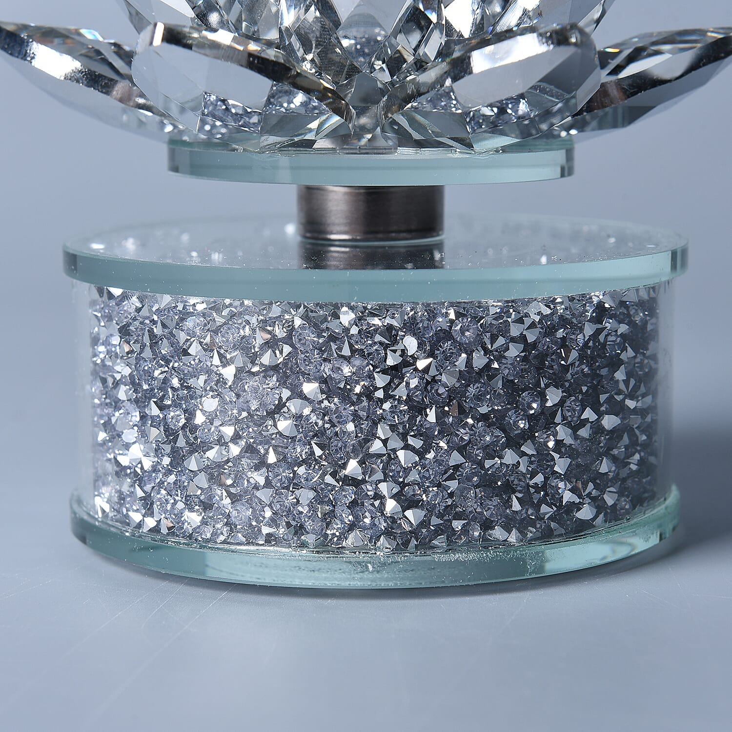 Crystal Lotus LED Light with Silver and Champagne Crystal Rotating Base 6639495 5