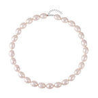 White Shell Faceted Pearl (16X13mm) Necklace (Size - 20)