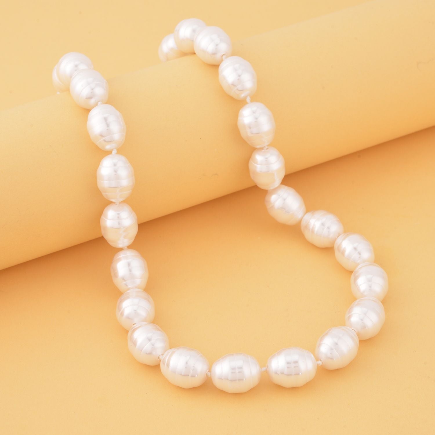 Canton Fair Closeout- White Shell Faceted Pearl 16X13mm  Necklace (Size - 20) 6980822 2