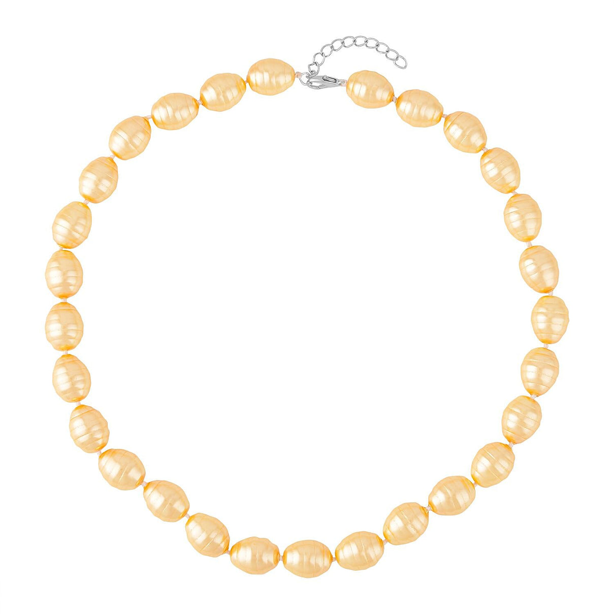 Golden Faceted Shell Pearl 16X13mm  Necklace (Size - 20) 6980823 0