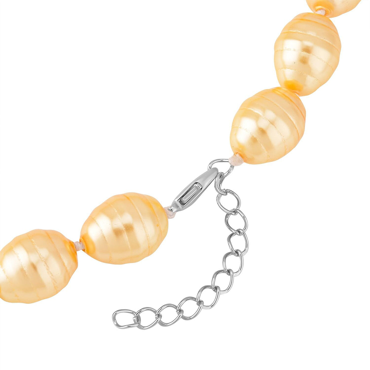 Golden Faceted Shell Pearl 16X13mm  Necklace (Size - 20) 6980823 4