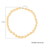 Golden Faceted Shell Pearl 16X13mm Necklace (Size - 20)
