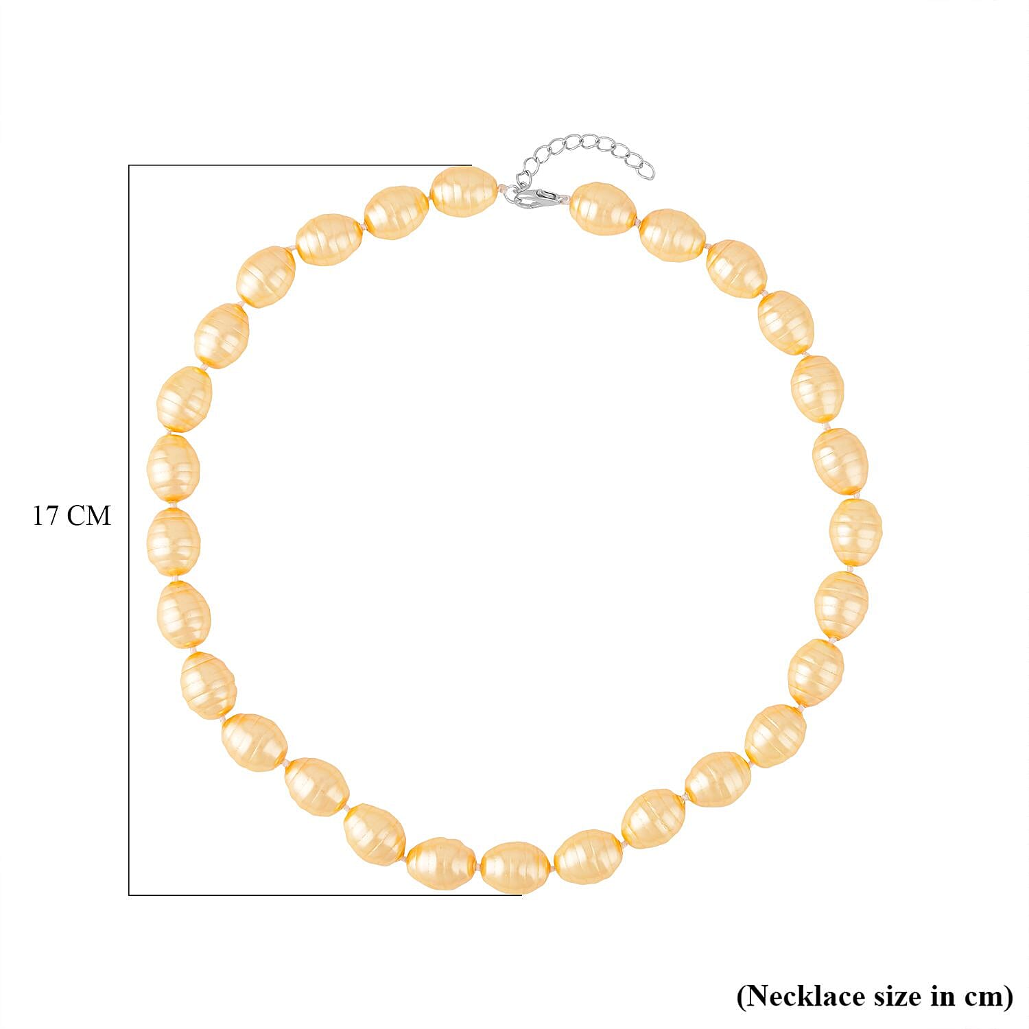 Golden Faceted Shell Pearl 16X13mm  Necklace (Size - 20) 6980823 5