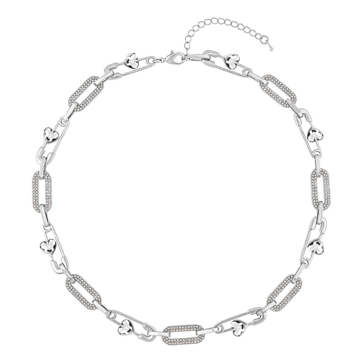 White Austrian Crystal Necklace (Size - 20 Inch with Extender) in Silver Tone 7326504 0