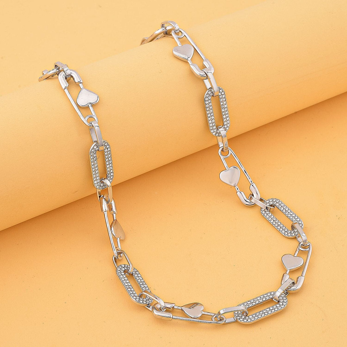 White Austrian Crystal Necklace (Size - 20 Inch with Extender) in Silver Tone 7326504 1