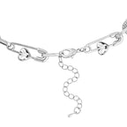 White Austrian Crystal Necklace (Size - 20 Inch with Extender) in Silver Tone