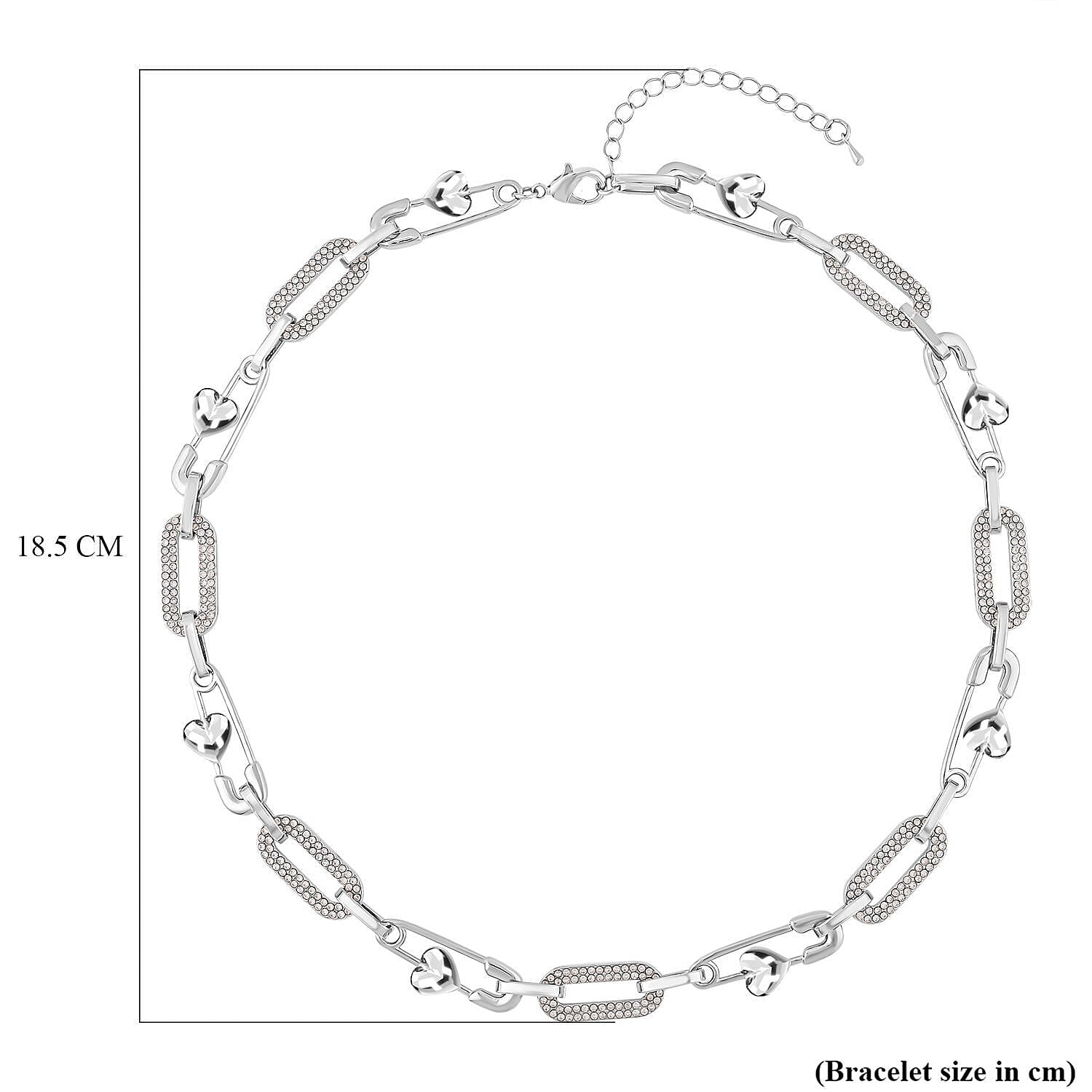 White Austrian Crystal Necklace (Size - 20 Inch with Extender) in Silver Tone 7326504 3
