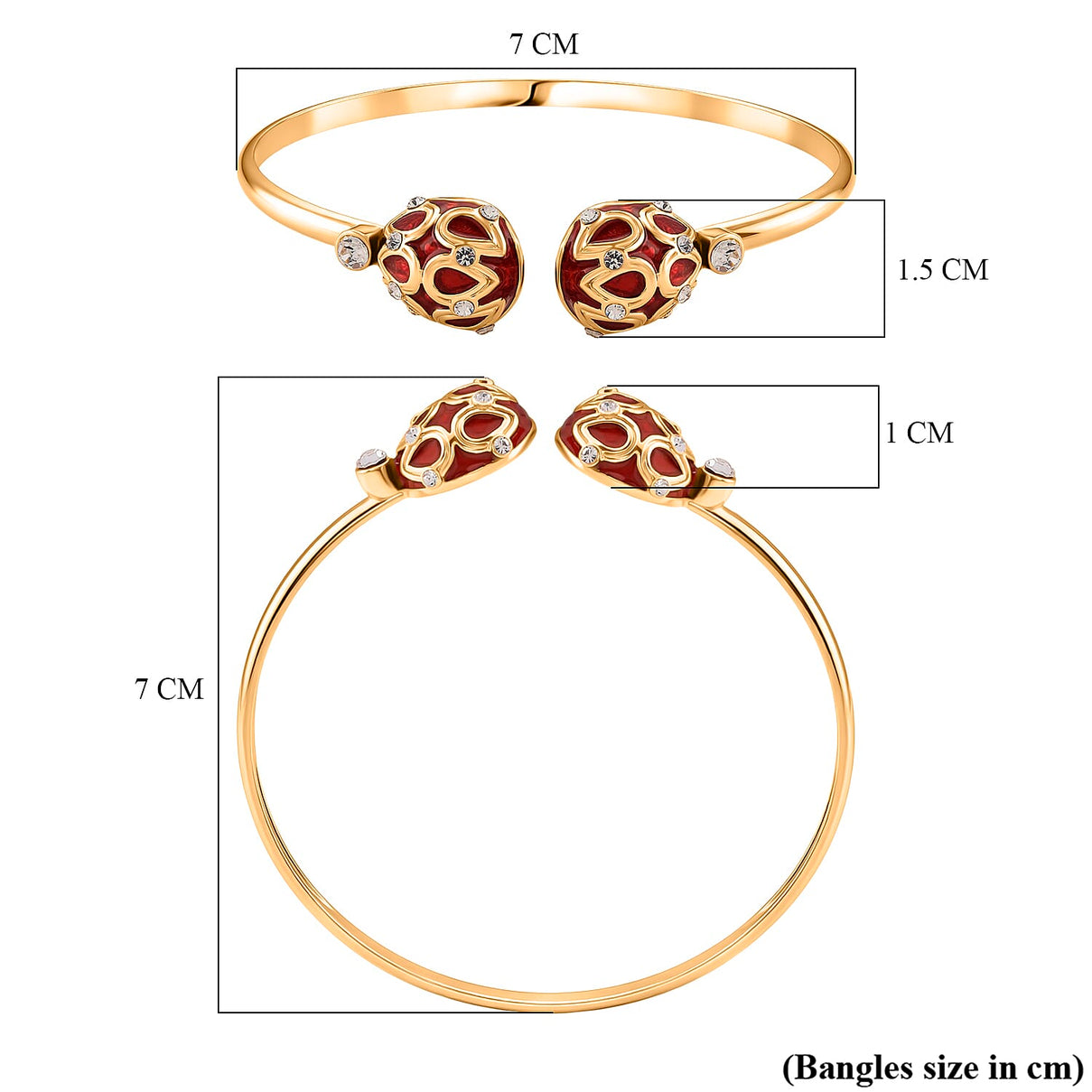 Designer Inspired- Enamelled Bangle (Size 7.5 Inch) 8538791 6