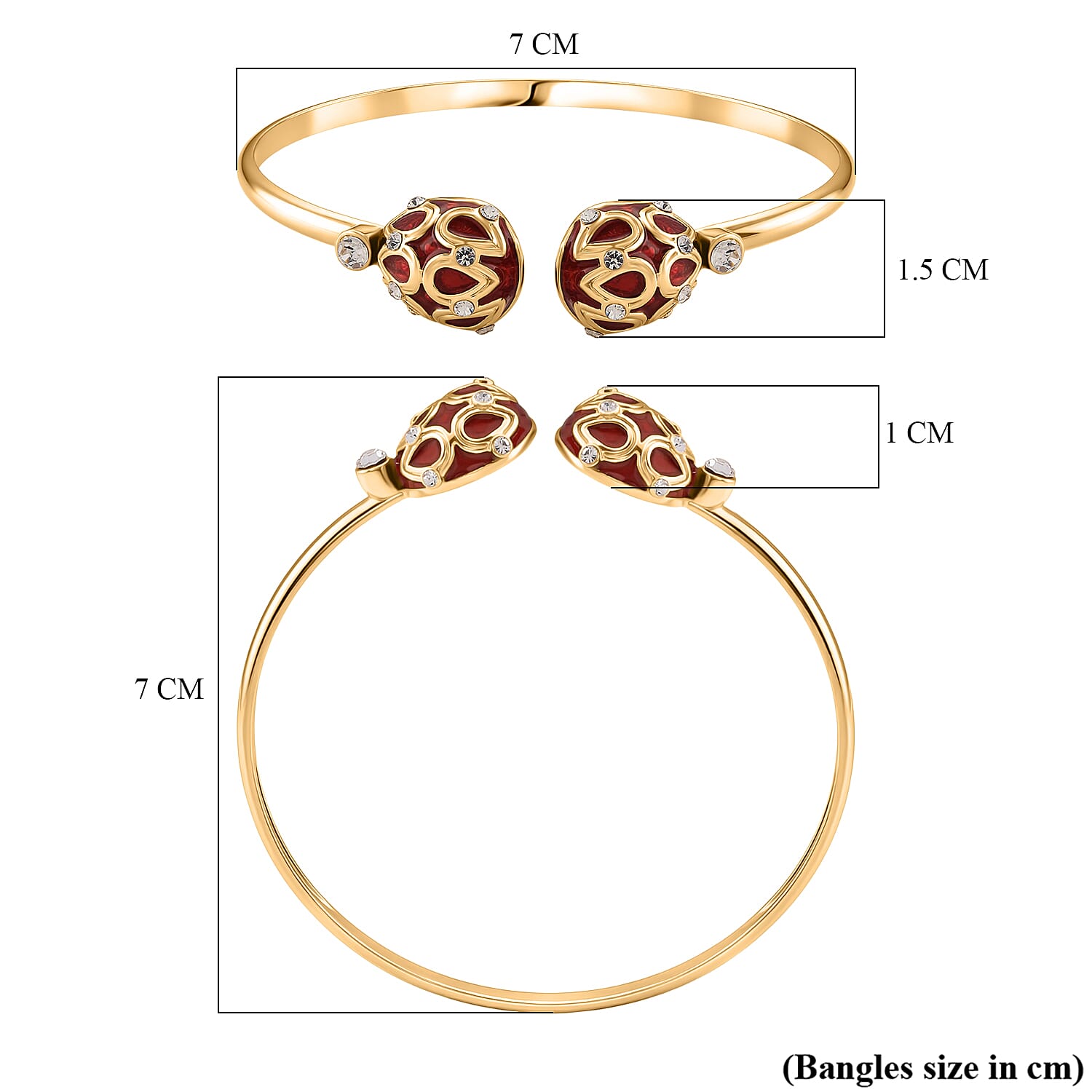 Designer Inspired- Enamelled Bangle (Size 7.5 Inch) 8538791 6