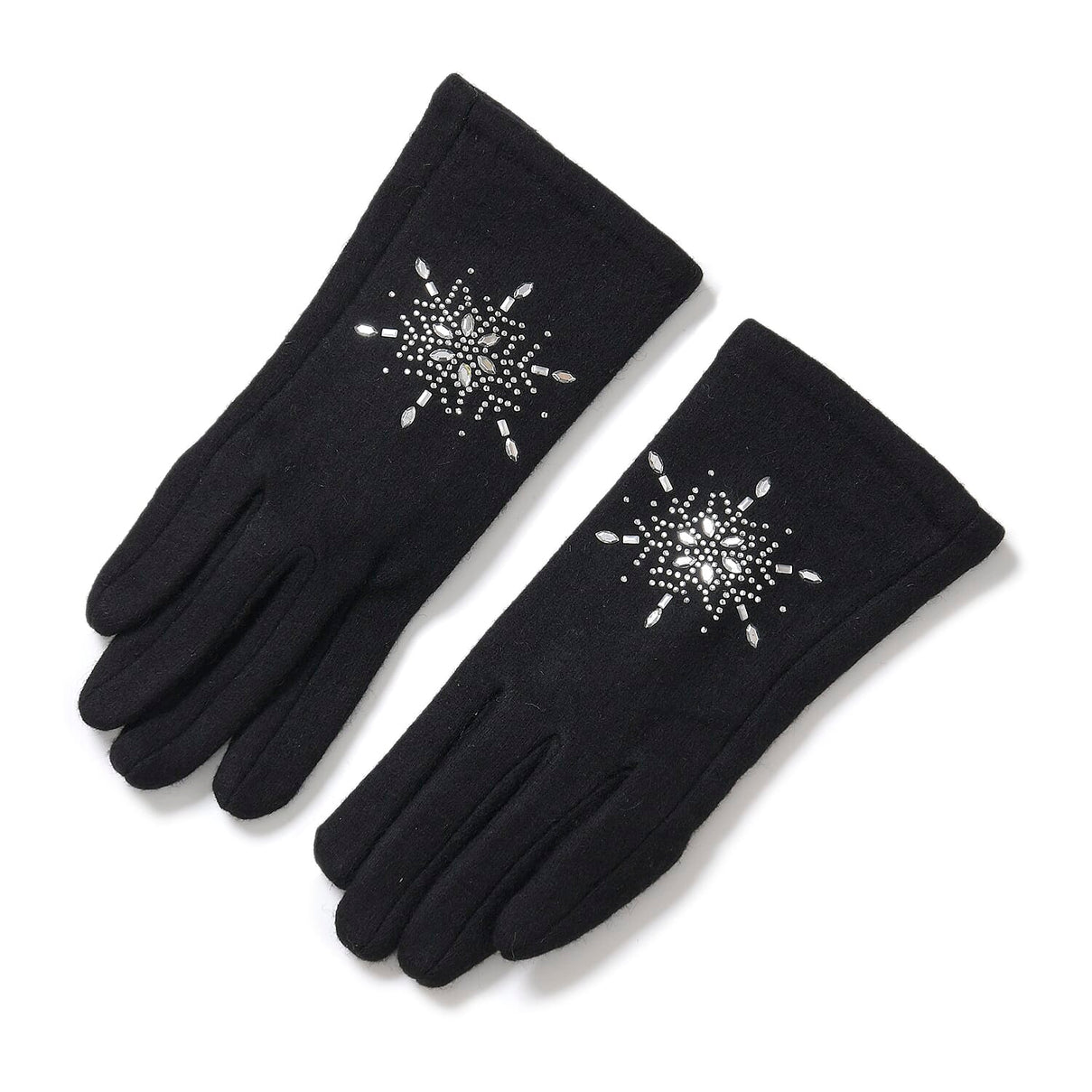 Crystal Snowflake Beanie and Gloves Set â€“ Black 7850687 19