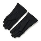 2 Piece Cashmere Set- Crystal Pattern Hat and Gloves - Black