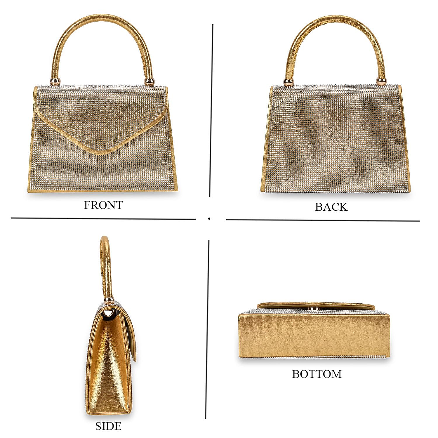 Crystal Embellished Handheld Bag with Sling Strap 7848406 10