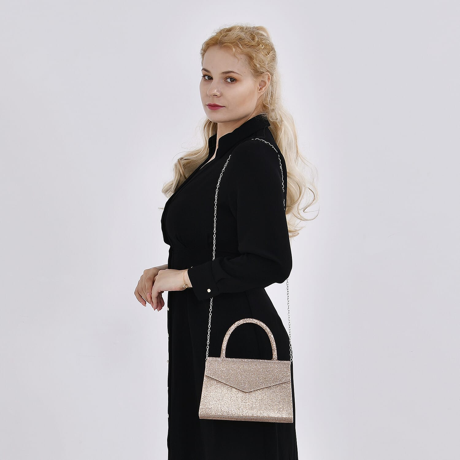 Top-Handle Crystal-Patterned Clutch Bag 7848415 2