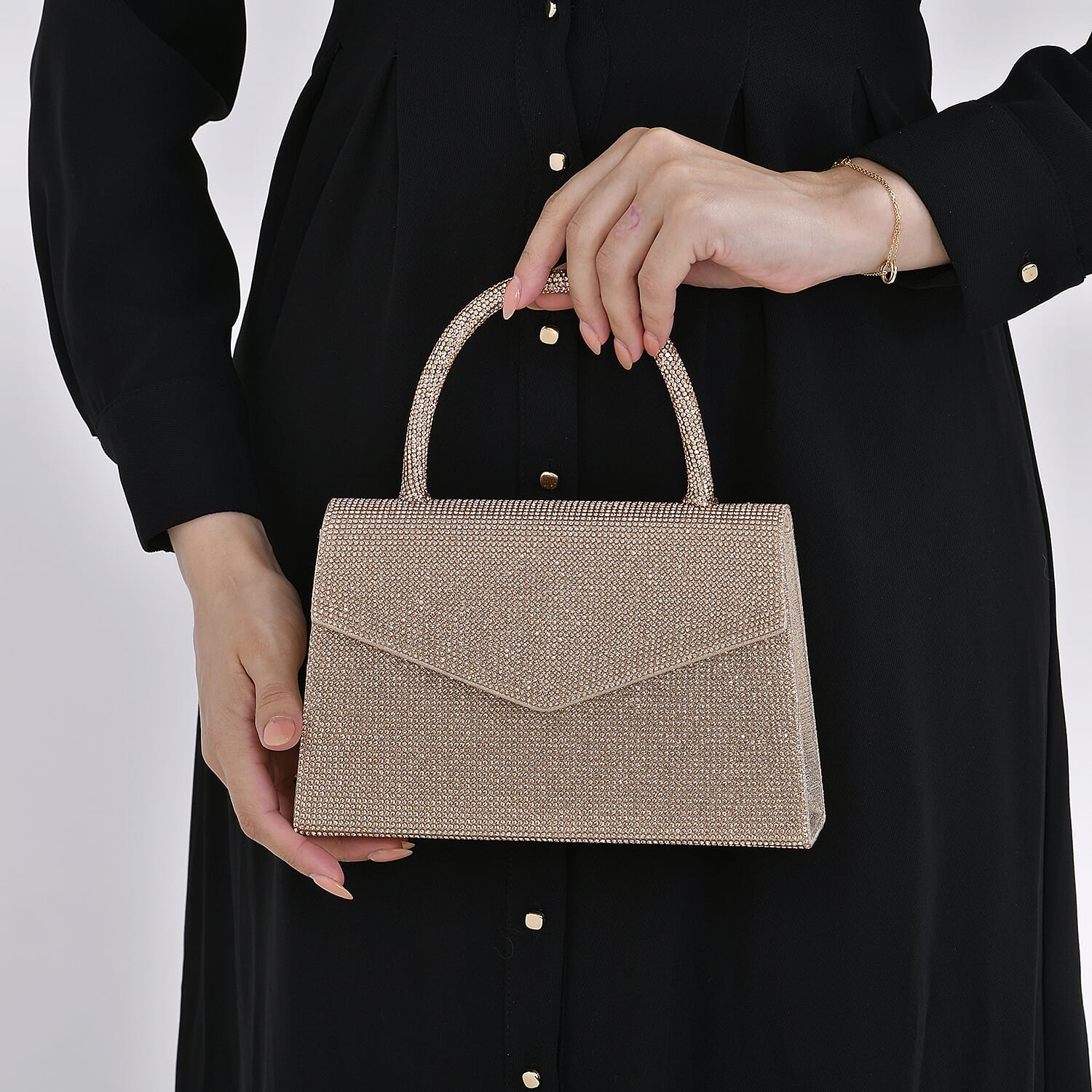 Top-Handle Crystal-Patterned Clutch Bag 7848415 3