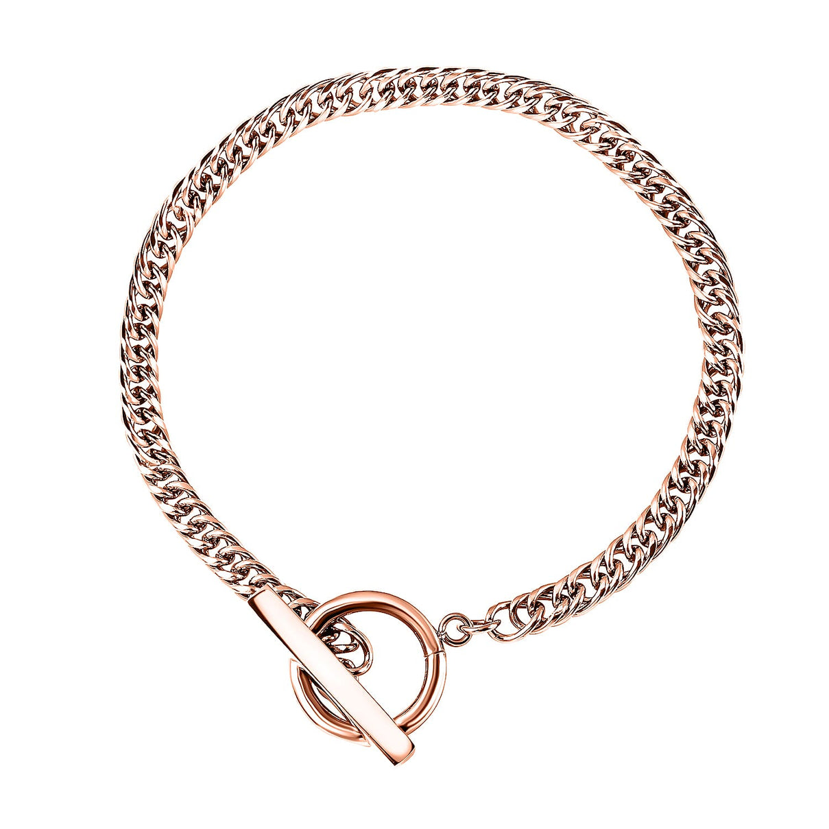 Cuban Bracelet (Size - 7.5) ) in Stainless Steel with Rose Gold Tone 6342214 0