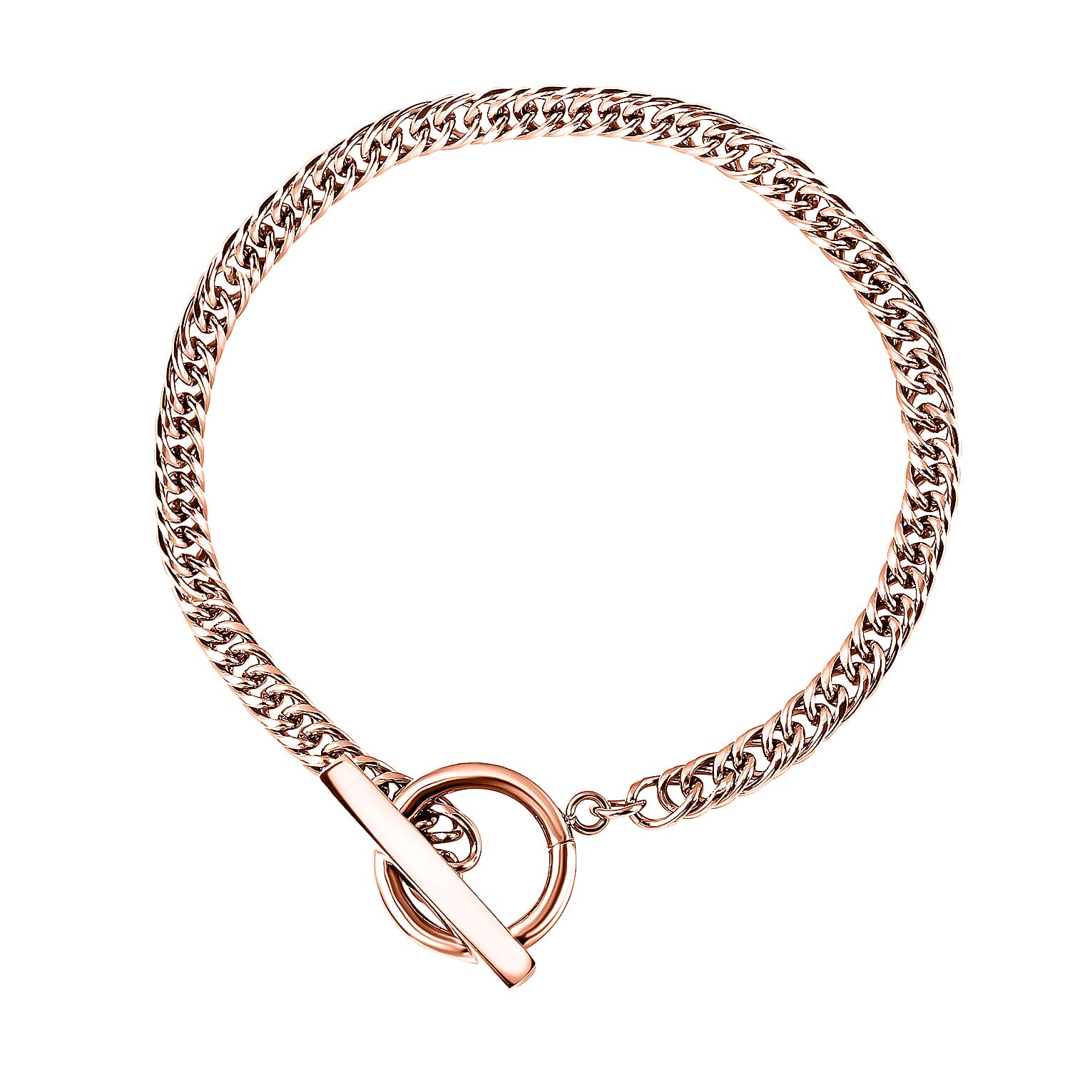 Cuban Bracelet (Size - 7.5) ) in Stainless Steel with Rose Gold Tone 6342214 0